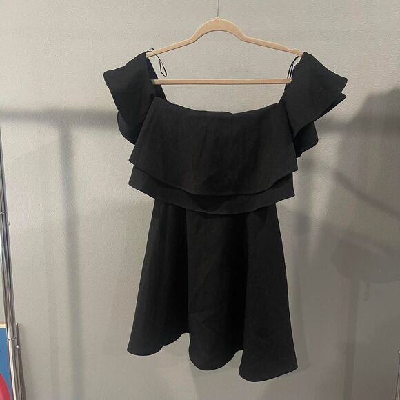 Keepsake Black off the shoulder mini dress - Picture 3 of 6